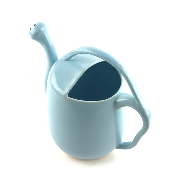 Blue Watering Can in White Stoneware