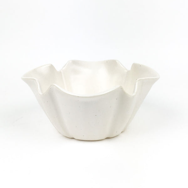 Fluted Bowls in White Stoneware
