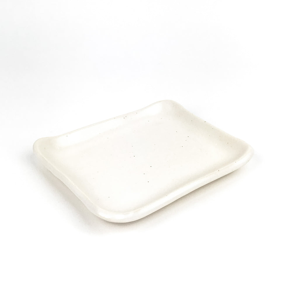 Little Tray in White Stoneware
