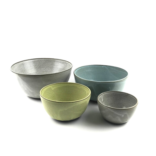 Multi Colored Nesting Bowl Set in Dark Stoneware